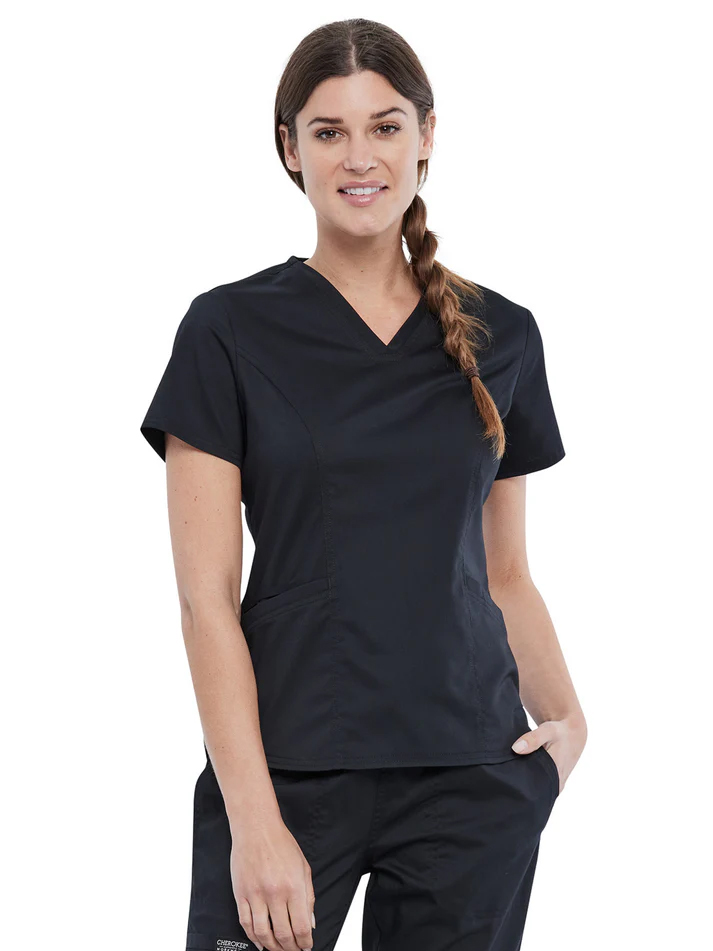 Cherokee Workwear Revolution Women's V-Neck Top WW612 Petite